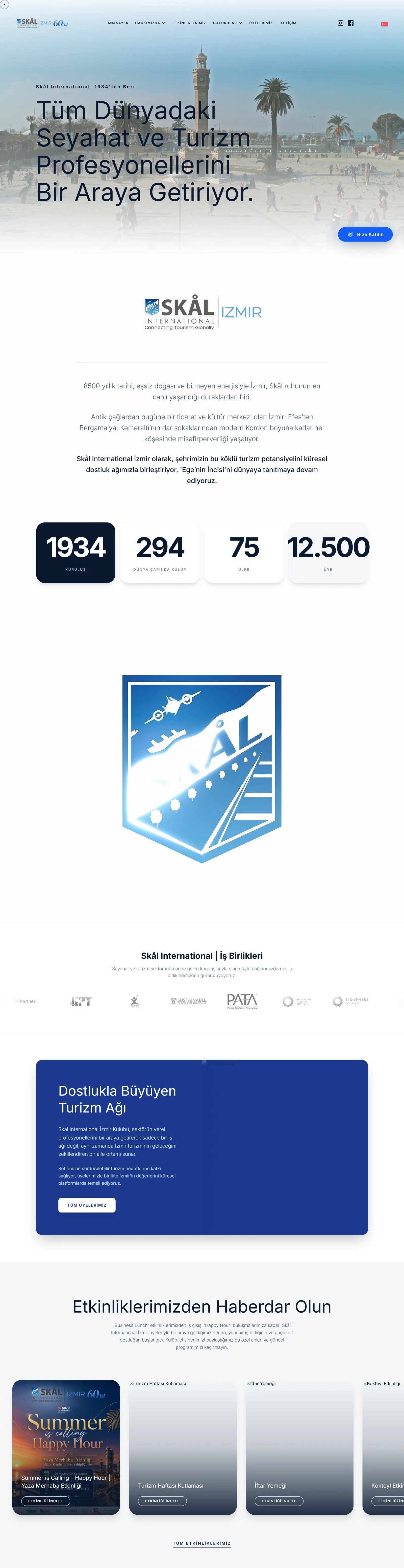 Skål İzmir — kurumsal web sitesi